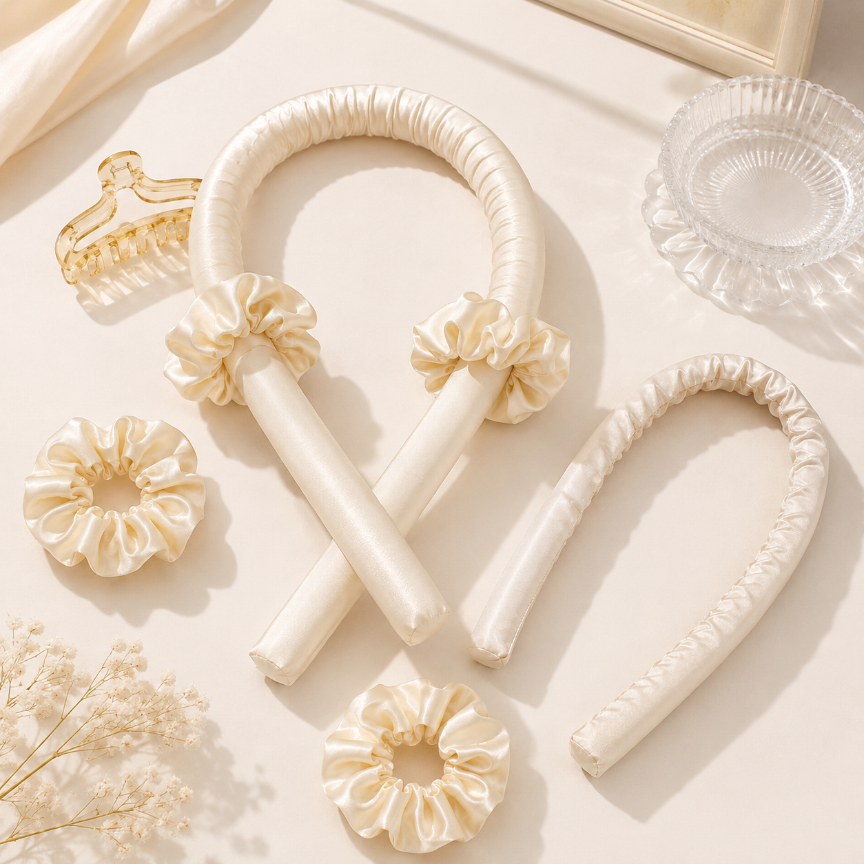 Silk Ribbon Heatless Curling Headband Kit